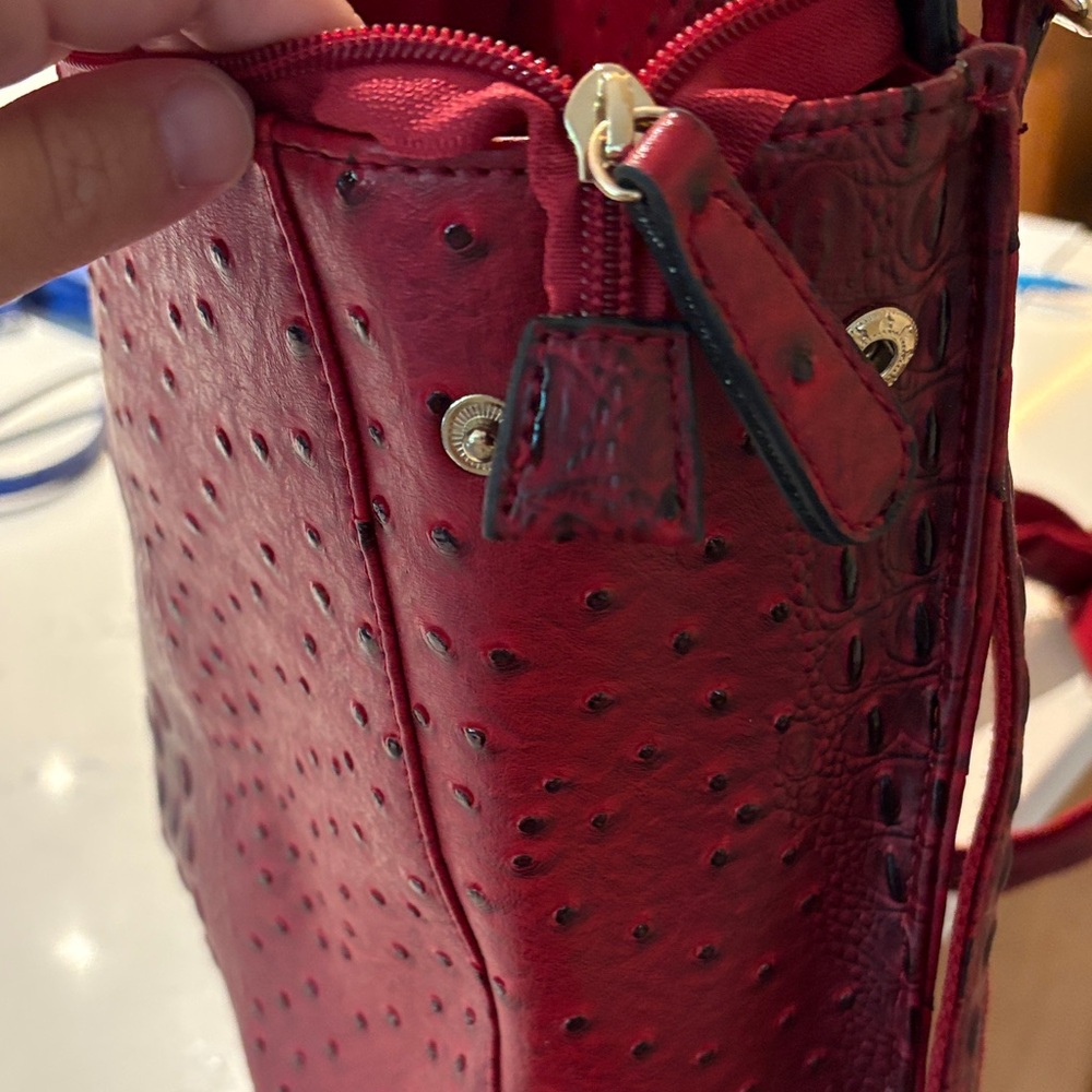 Chic Red Textured Backpack - Picture 7 of 9